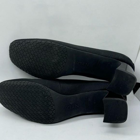 NYDJ Fay Stretch Pumps In BlackLast™ Denim Heel Comfort Work Shoes Sz 7.5 - Picture 12 of 14